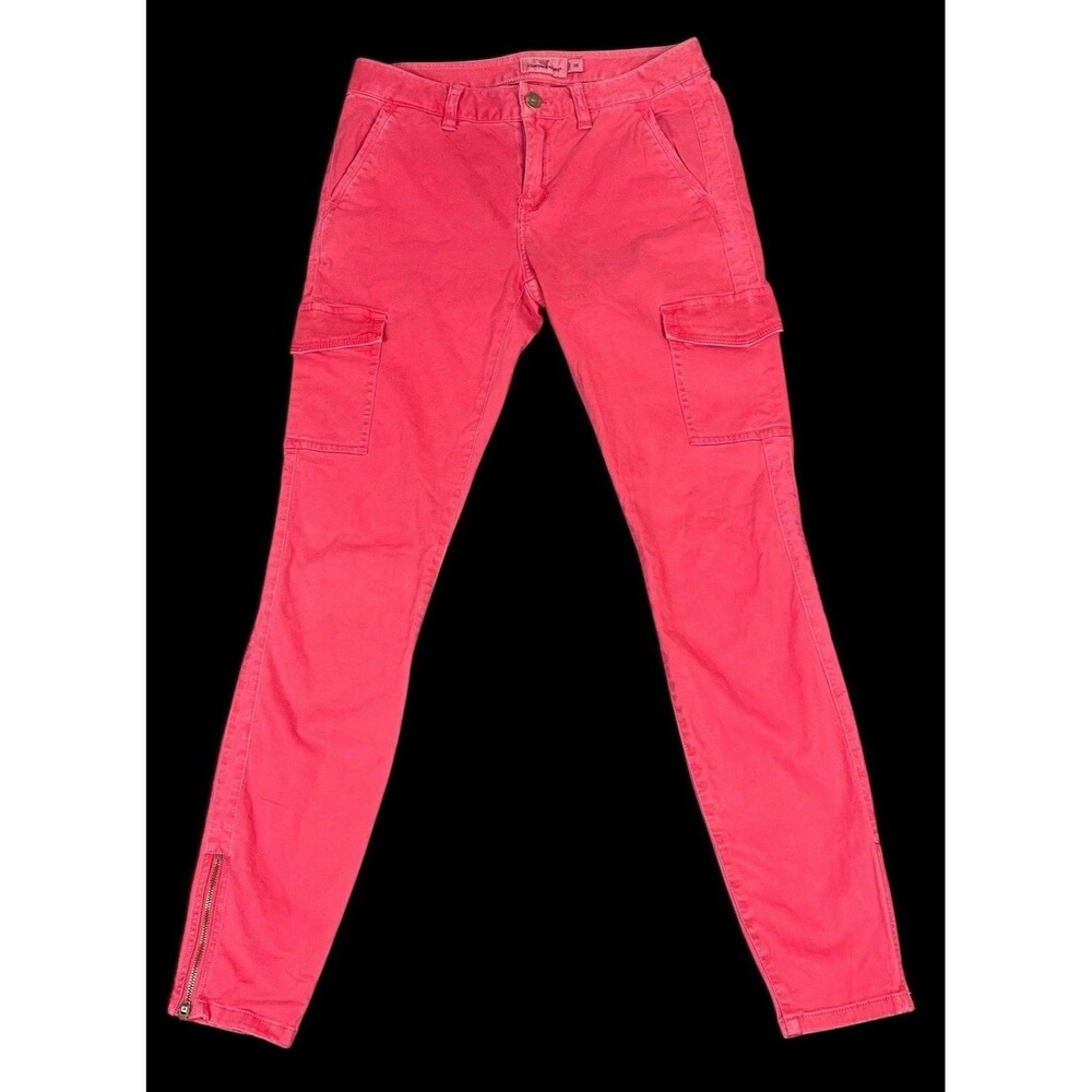 Vineyard Vines Cargo Pants Womens 00 Red Utility Stretch Slim Fit Casual Outdoor